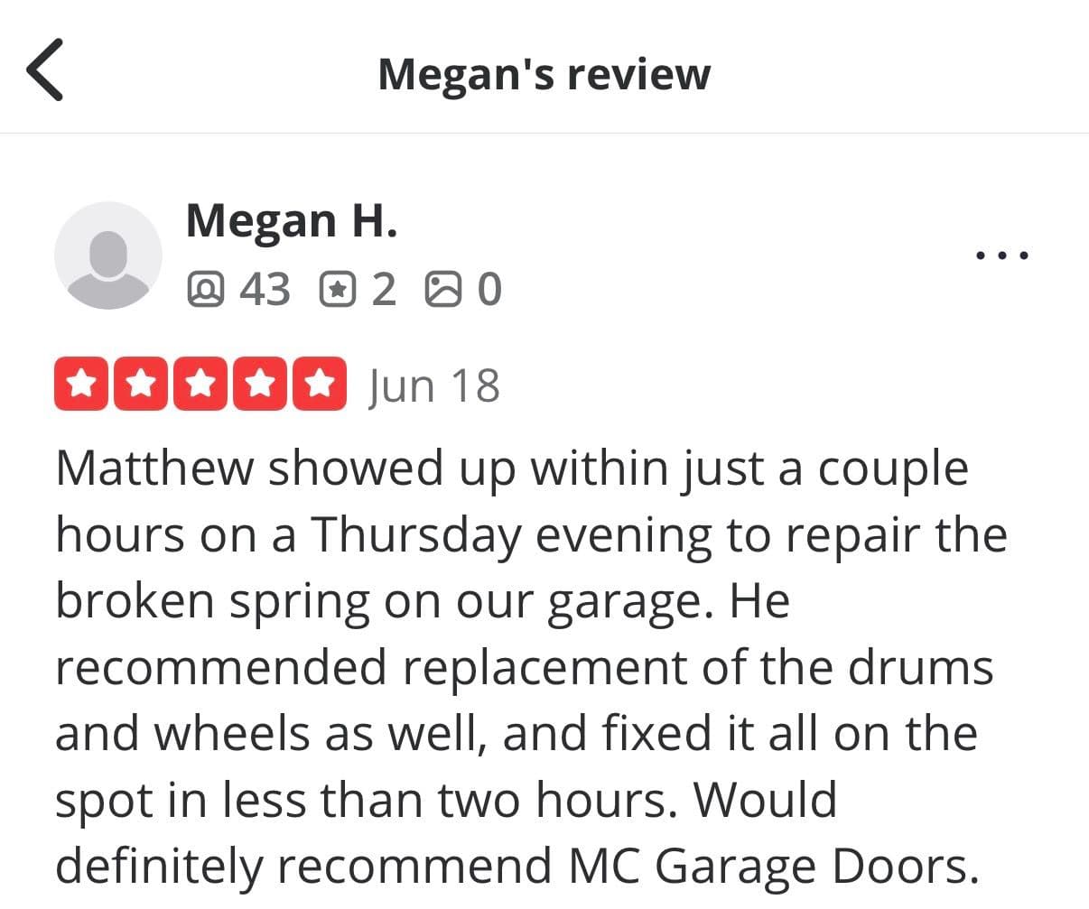 A Broken Spring Fixed Fast and a Happy Customer to Show for It image
